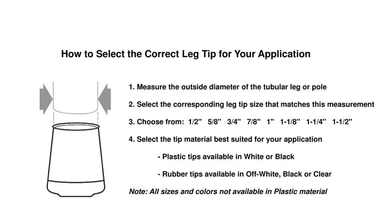 Shepherd 4 Pack Non-Slip Round Rubber Leg Tip Floor Protectors - 1" Inner Diameter for Chairs, Stools & Tables - Reduce Noise & Prevent Scratches â€“ White - Image 4